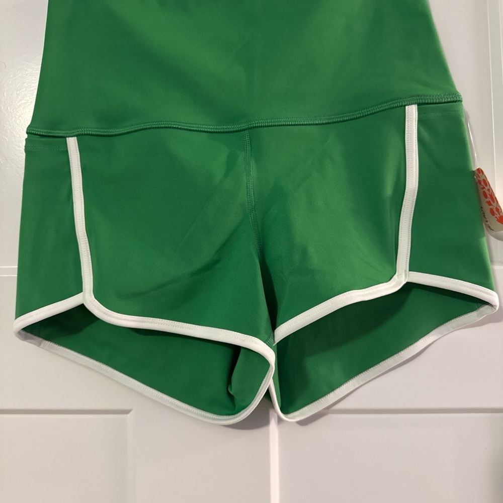 FP Movement by Free People Vibrant Green Shorts with White Accents - Picture 3 of 6